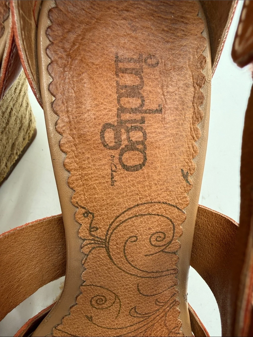 Indigo Clark’s Rust Leather Wedge Sandals - Women 6.5M casual vacation Y2K